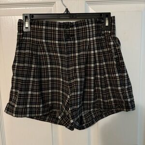 American Eagle Plaid High Waist Paper Bag Shorts- Size 4